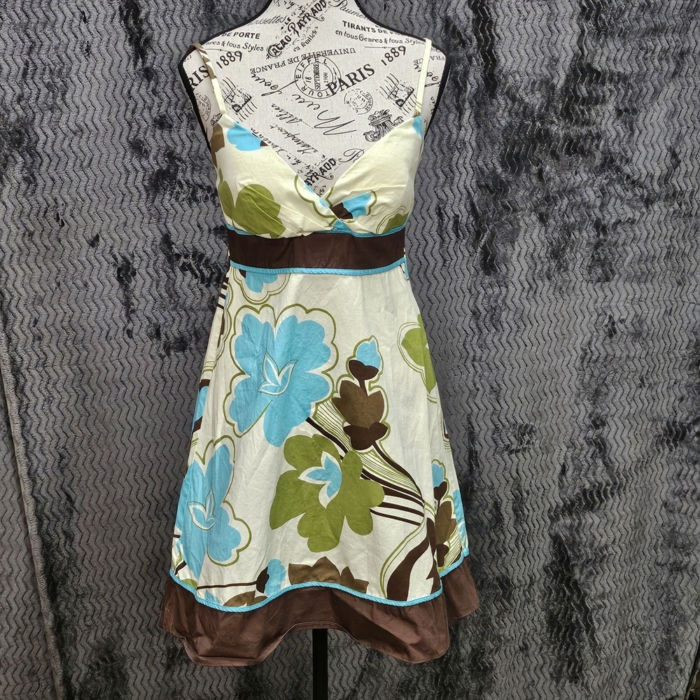 Vtg City Triangles Babydoll Dress Sz 9 Fairy Floral Regency Soft Girl Y2K 90s
